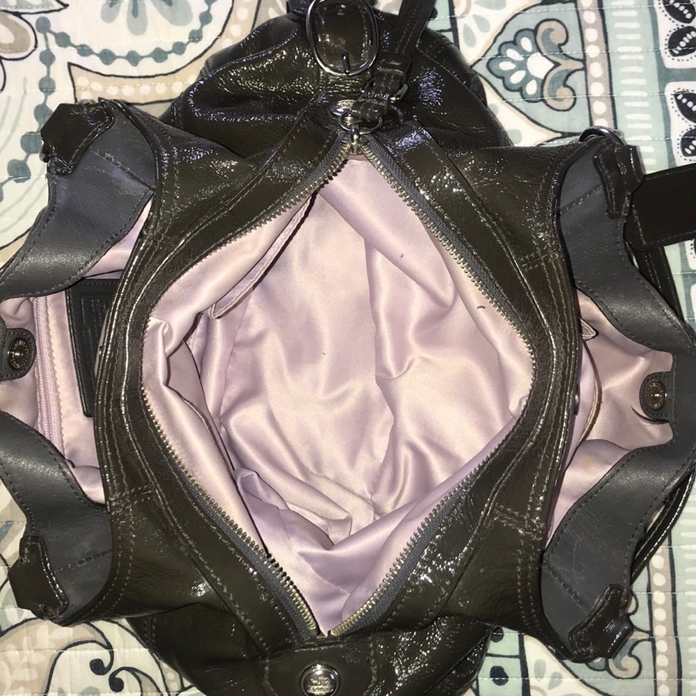 Coach Mia Maggie Graphite Patent Leather Hobo Bag - Picture 5 of 16